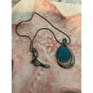 Vintage Lia Sofia Necklace Blue Stone 20”